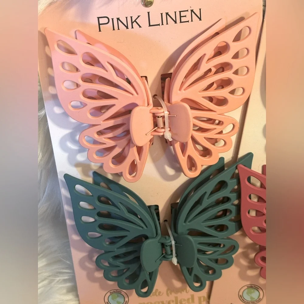 Multi Colored Butterfly Hair Clips Set of 4